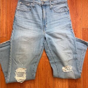 Madewell Light Blue Distressed Women's Perfect Vintage Straight Leg Jeans sz 29